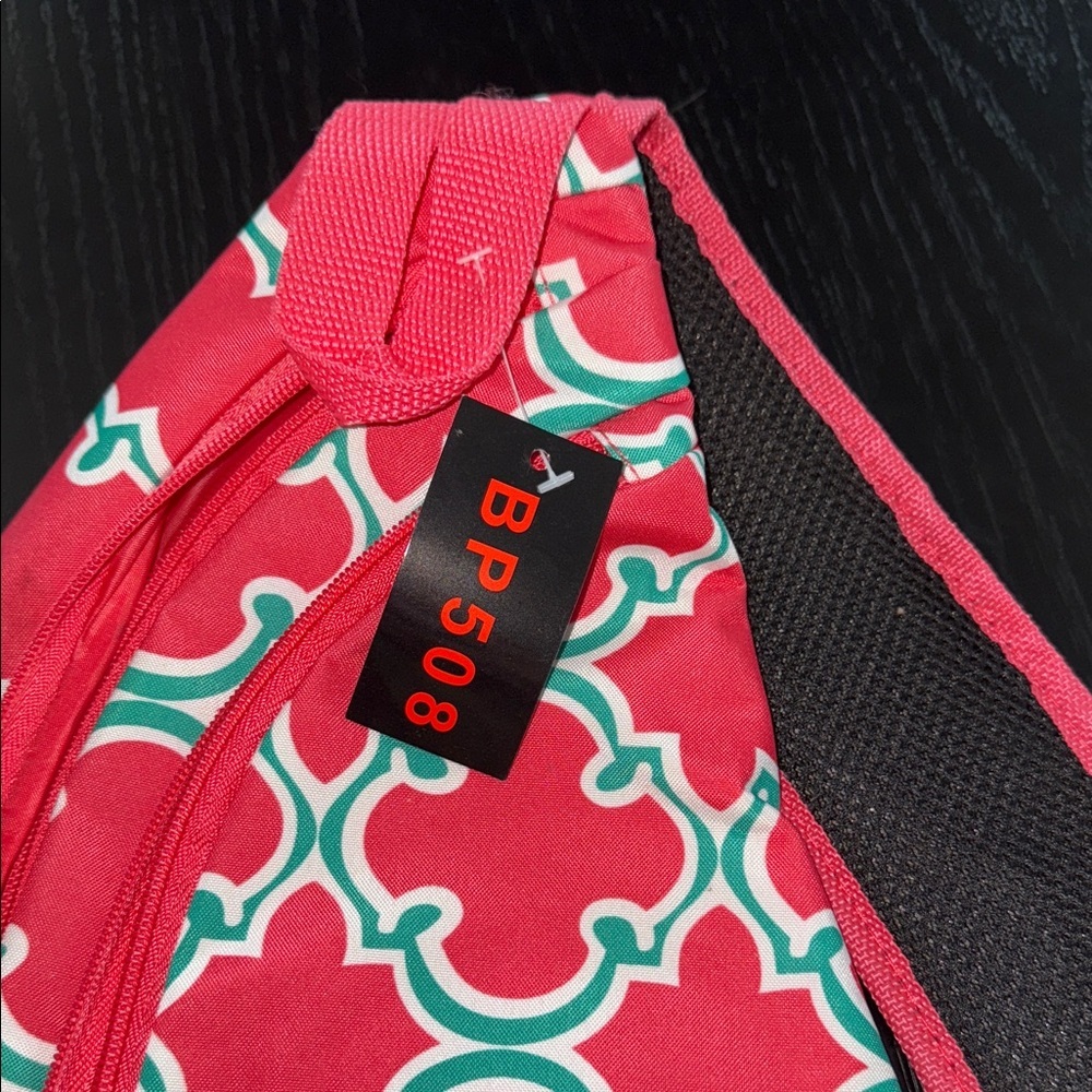 Pink and White Patterned Backpack - Picture 2 of 5